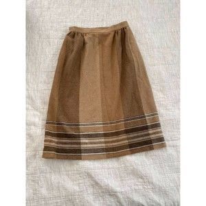 Brown wool blend midi skirt